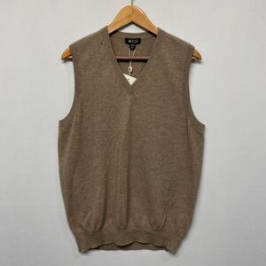 Goyo Men 100% Cashmere Sweater Vest Size XL X-Large Brown M225 -28
